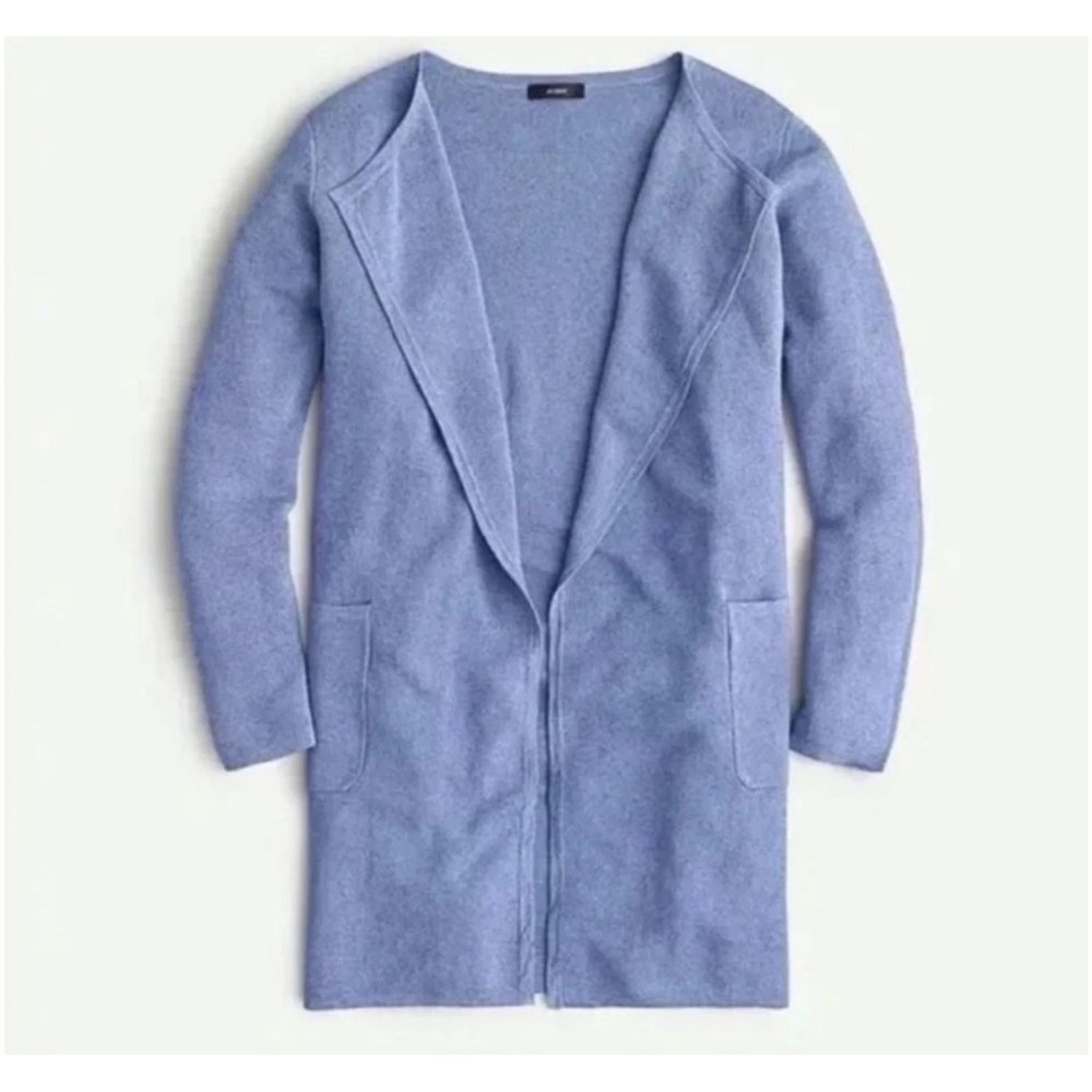 J. Crew Pale Blue Longline Open Cardigan
